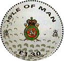 timbre rond émis en 1997 : Ile de Man