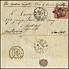 80c. Empire Lauré oblitéré étoile 18 sur lettre frappée du cachet à date de PARIS R. D_AMSTERDAM du 1er octobre 1870 4ème levée et du PP rouge à destination de Sydney - Australie. Mentions Manuscrites au recto ; 