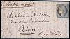 20c siège. Oblitération   par cachet à date rouge PARIS SC   du 5 décembre 1870   sur lettre à destination de RIOM   (Puy-de-Dôme). Au verso arrivée   le 10 décembre 1870