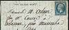 20c Empire dentelé Oblitéré du Cachet à date PARIS SC en rouge du 18 janvier 1871 sur dépêche Ballon No 24 à destination du GERS. Arrivée le 31 janvier à AUCH
