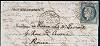 20c Siège Oblitéré Cachet   à date ARMEE FRANCAISE QUARTIER   GENERAL du 16 novembre 1870   sur formule imprimée frappée du même   cachet à date à destination de Rouen.   Arrivée le 23 novembre 70