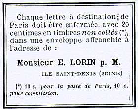 Petit papillon que l'agence Lorin et Maury collait sur la lettre comme réclame