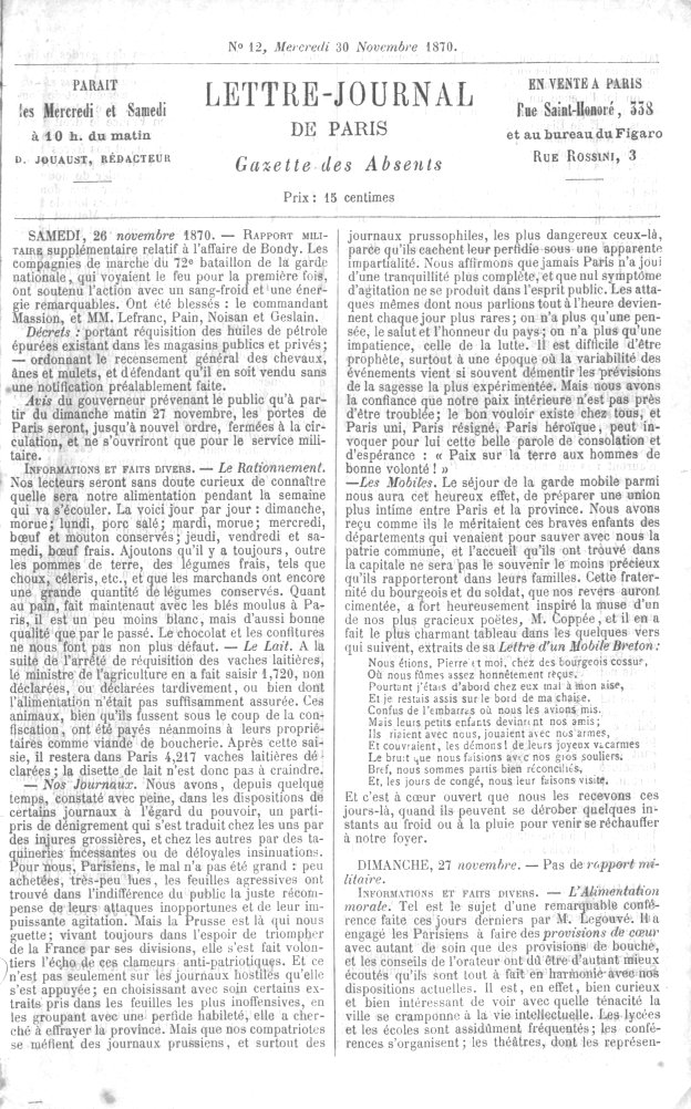 Gazette des absents numéro 12