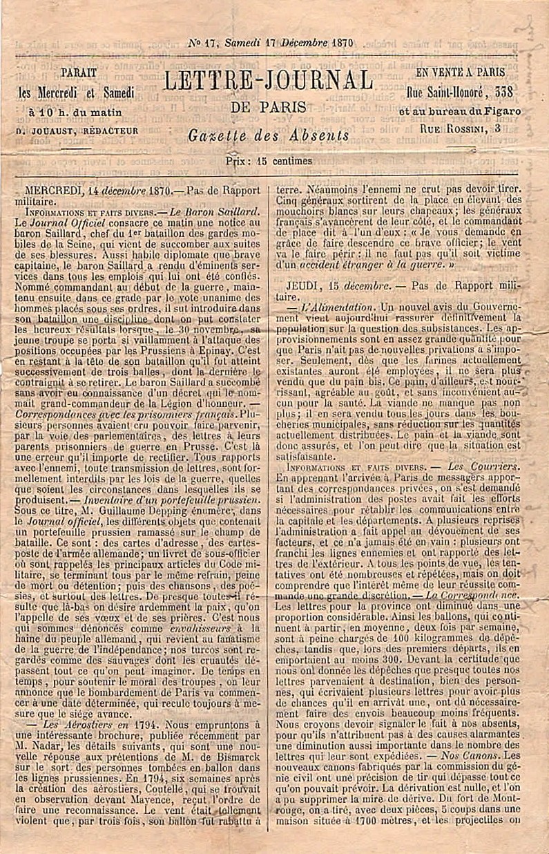 Gazette des absents numéro 17