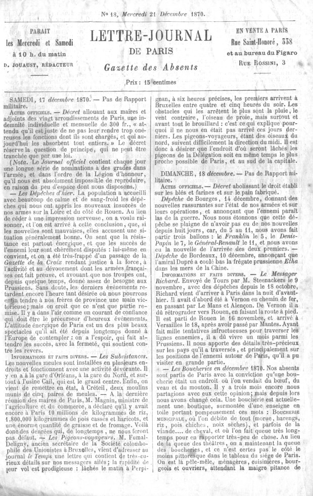 Gazette des absents numéro 18