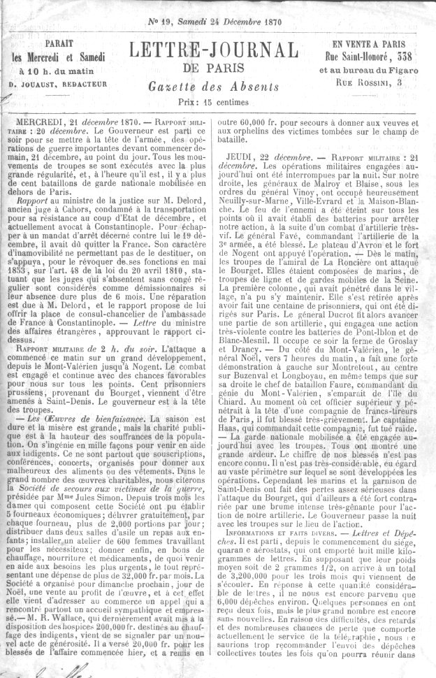 Gazette des absents numéro 19