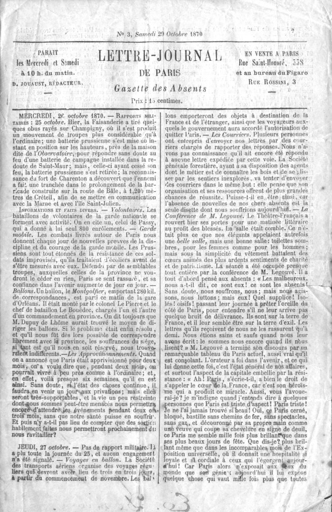 Gazette des absents numéro 3