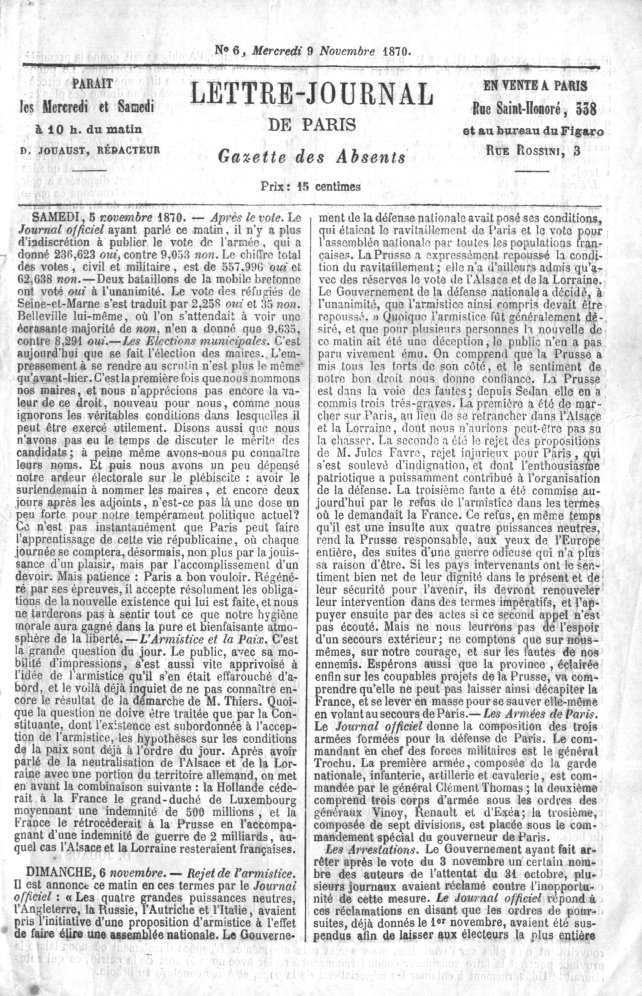 Gazette des absents numéro 6