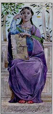Femme en contemplation Carte Postale issue de la Série Cent oeuvres d'Art Nouveau