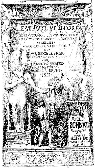 Carton d'Invitation pour un bal  l'Atelier BONNAT le 8 Avril 1882