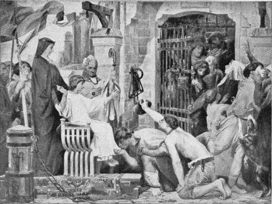 Luc Olivier  Merson : Saint Louis fait ouvrir les geôles du Royaume, 1877