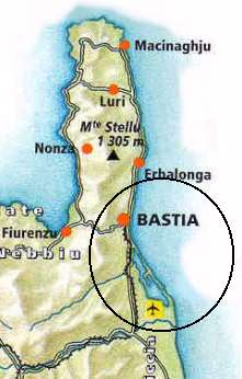 carte de l'étang de Biguglia