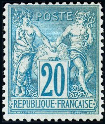 20 c bleu type Sage Non-émis