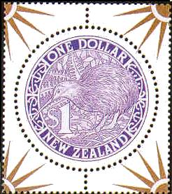 timbre rond émis en 1999 : Nouvelle-Zélande