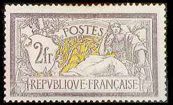France : 2f violet et jaune type Merson