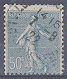 France : 50c bleu type semeuse lignée