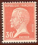 France : 30c rouge type Pasteur
