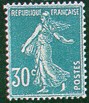 France : 30c bleu Semeuse camée