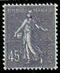 France : 45c violet type semeuse lignée