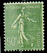 France : 50c vert-olive type semeuse lignée