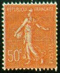 France : 50c rouge type semeuse lignée