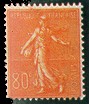 France : 80c rouge type semeuse lignée