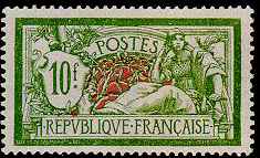 France : 10f vert et rouge type Merson