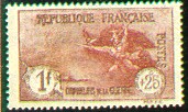 France : 1f + 25c carmin 3ème série orphelins