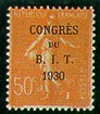 France : 50c rouge semeuse ligné Congrès du B.I.T.