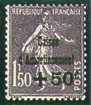 France :  +50c sur 1f50 violet Semeuse camée 4ème série caisse d'amortissement