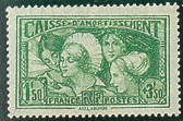 France : 1f50 + 3f50 vert-jaune Provinces françaises (caisse d'amortissement)