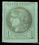 France : 1c olive type Cérès 