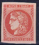 France : 80c rose type Cérès 