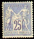 France : 25c outremer type Sage N sous U