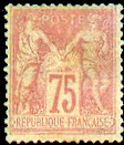 France : 75c rose type Sage N sous U