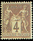 France : 4c lilas-brun type Sage N sous U
