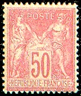 France : 50c rose type Sage N sous U